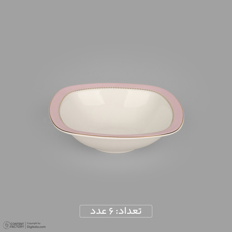 سرویس غذاخوری 27 پارچه 6 نفر چینی زرین ایران مدل رزفلاور سری کواترو درجه عالی