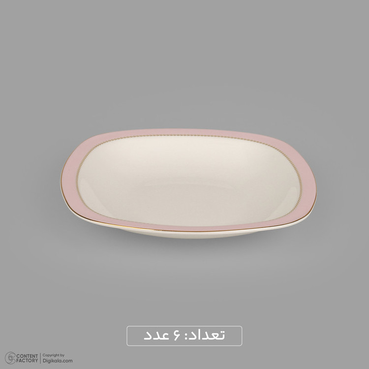سرویس غذاخوری 27 پارچه 6 نفر چینی زرین ایران مدل رزفلاور سری کواترو درجه عالی