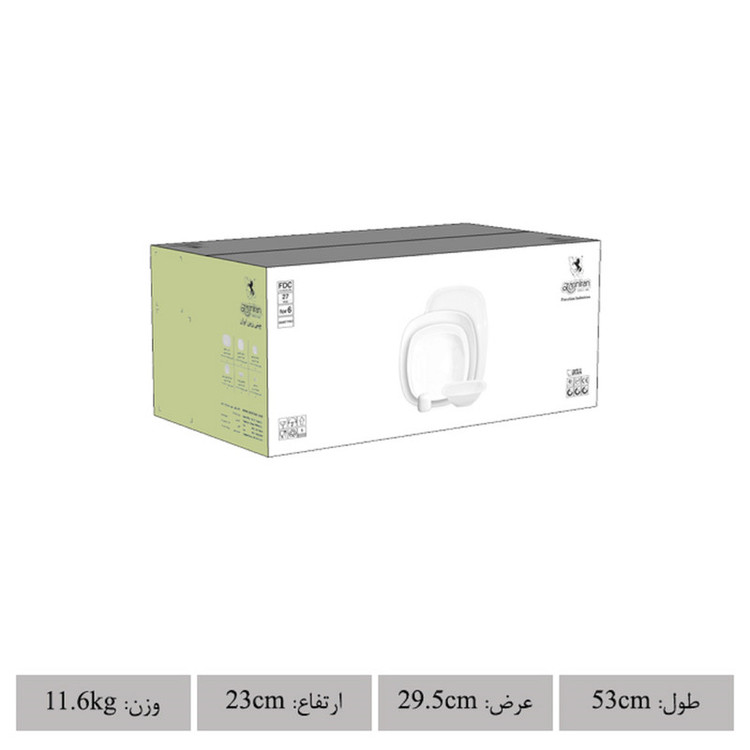 سرویس 27 پارچه چینی زرین ایران مدل کواترو سفید درجه عالی
