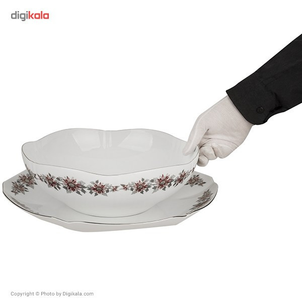 سرویس قاب و قدح چینی زرین ایران مدل هگزان سان فلاور درجه یک