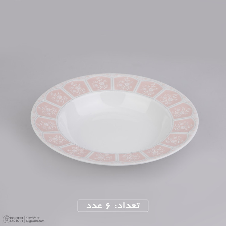 سرویس غذاخوری 29 پارچه چینی زرین ایران سری نئوکلاسیک مدل آرتمیس صورتی درجه عالی