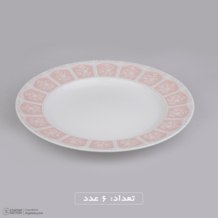 سرویس غذاخوری 29 پارچه چینی زرین ایران سری نئوکلاسیک مدل آرتمیس صورتی درجه عالی