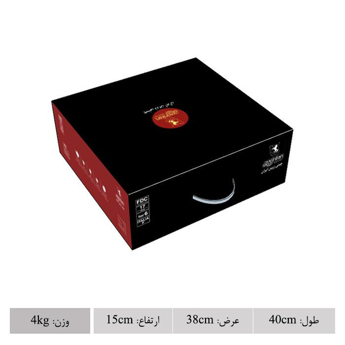 سرویس چای خوری 17 پارچه چینی زرین ایران سری ایتالیا اف مدل روما درجه یک